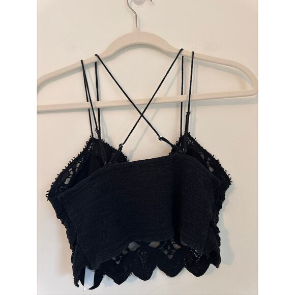 Free People Illektra Bralette Crop Top - Black - Medium - Picture 8 of 9